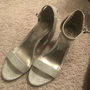 Silver sparkly heels